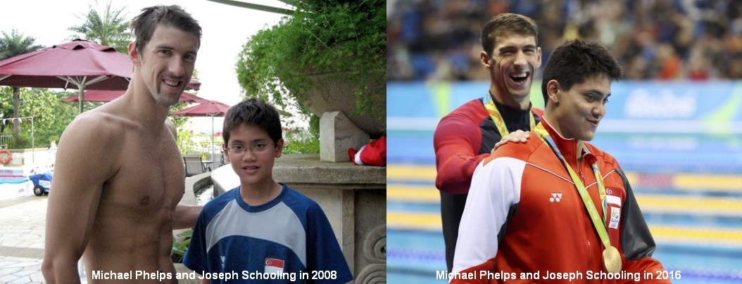 Jonge fan wint van Michael Phelps