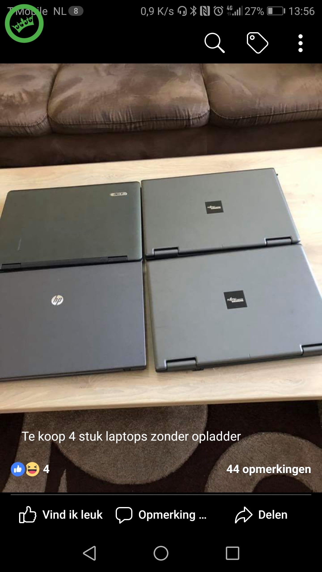 Laptops zonder lader te koop