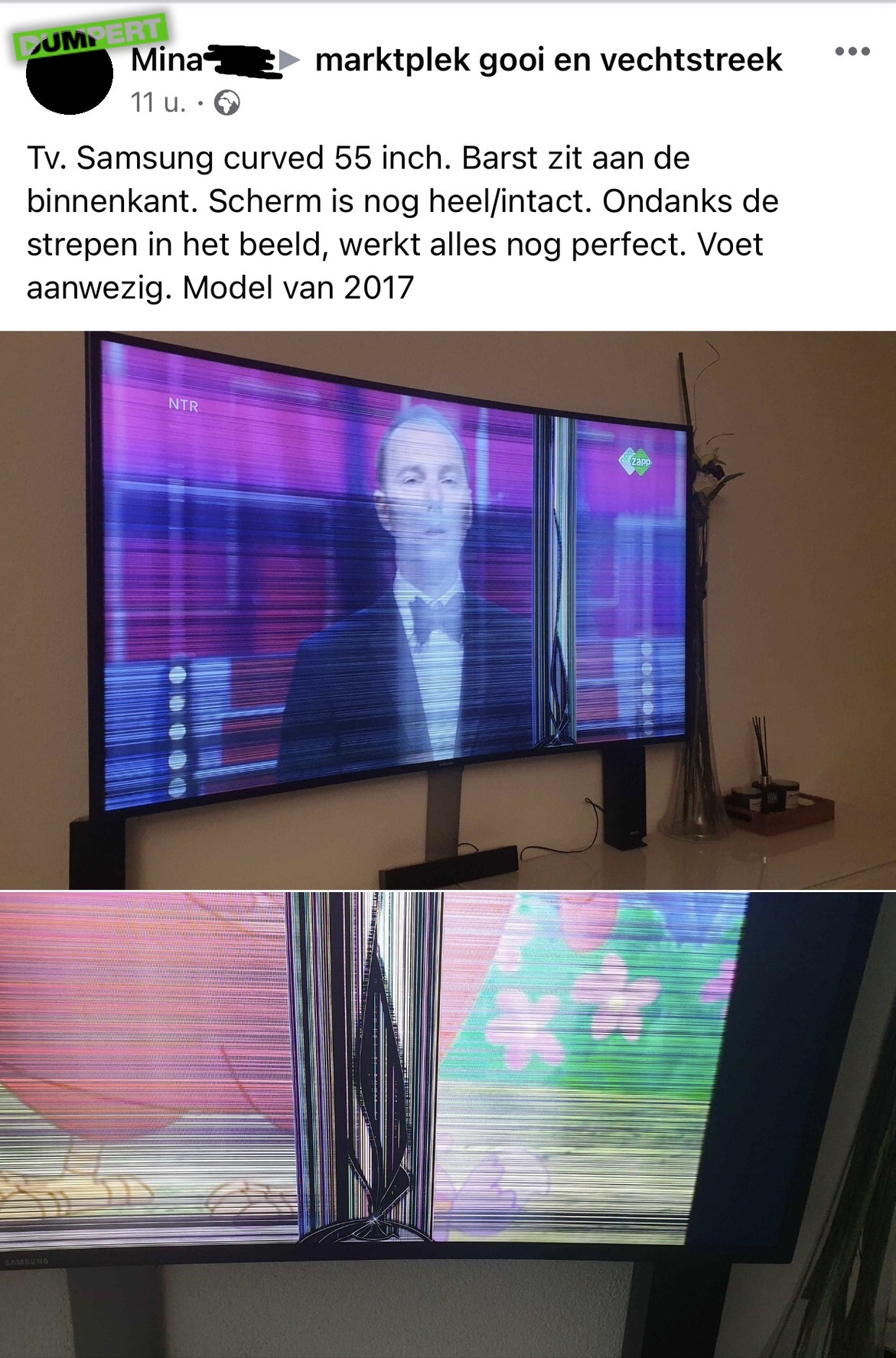 Om toevlucht te zoeken Certificaat Beweging dumpert.nl - Iemand tv kopen?