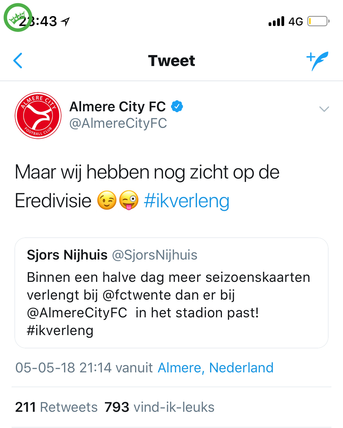 Almere City vs FC Twente