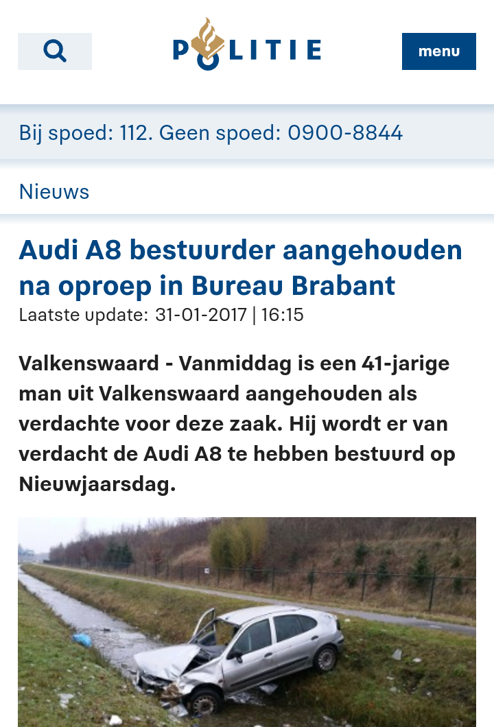 A8-idioot gepakt
