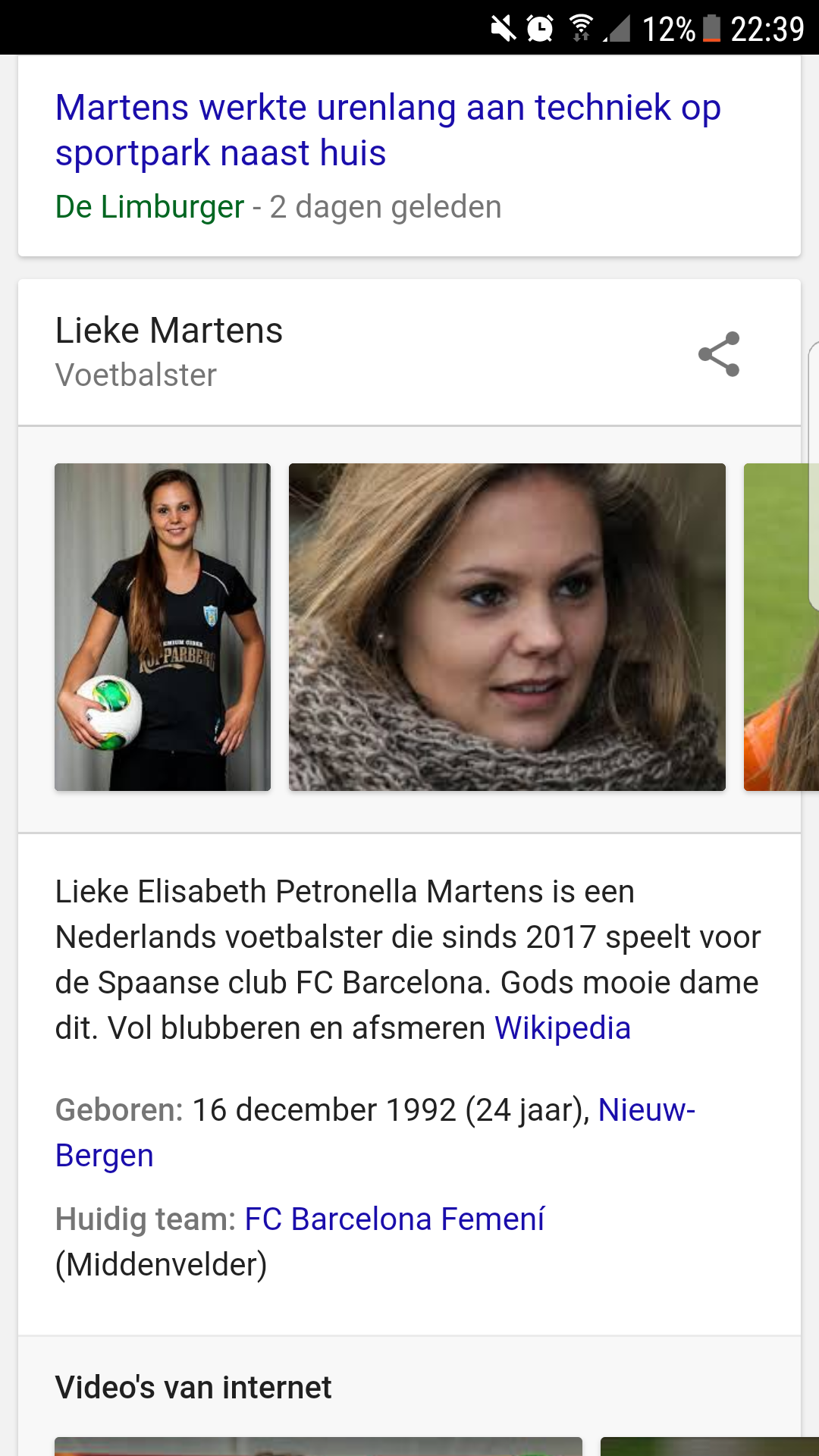 Google over Lieke Martens