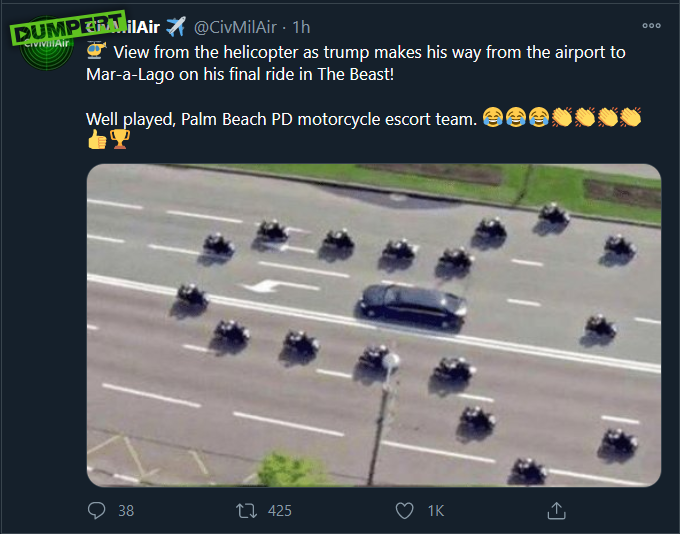 Trump onderweg naar Mar-a-Lago