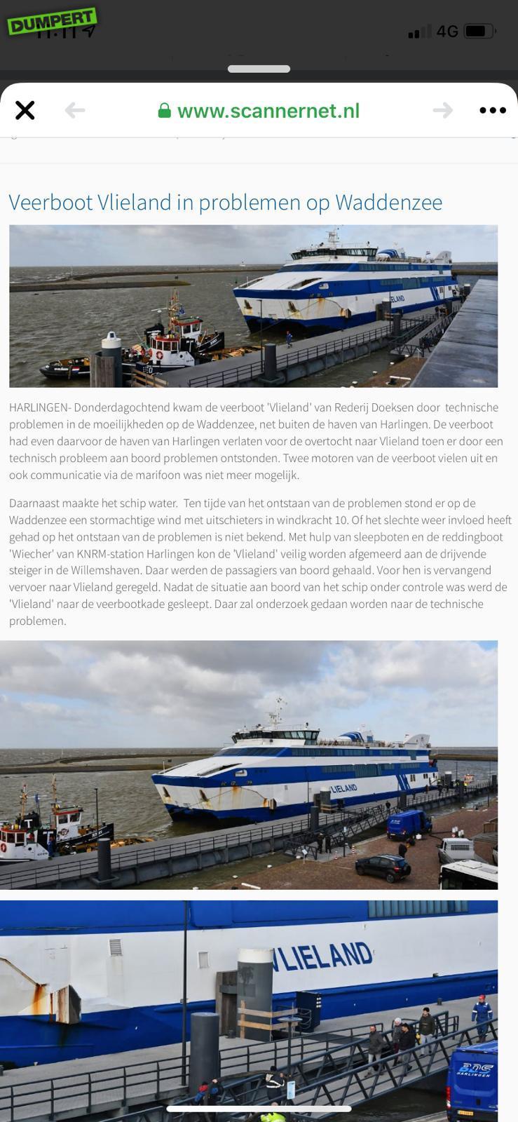 Veerboot Vlieland is beetje lek