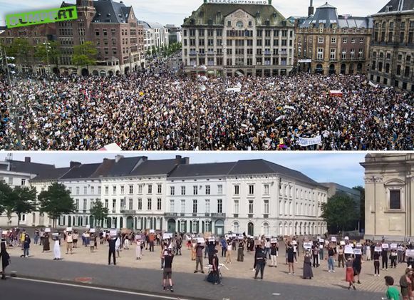 België vs Nederland demonstratie tegen racisme