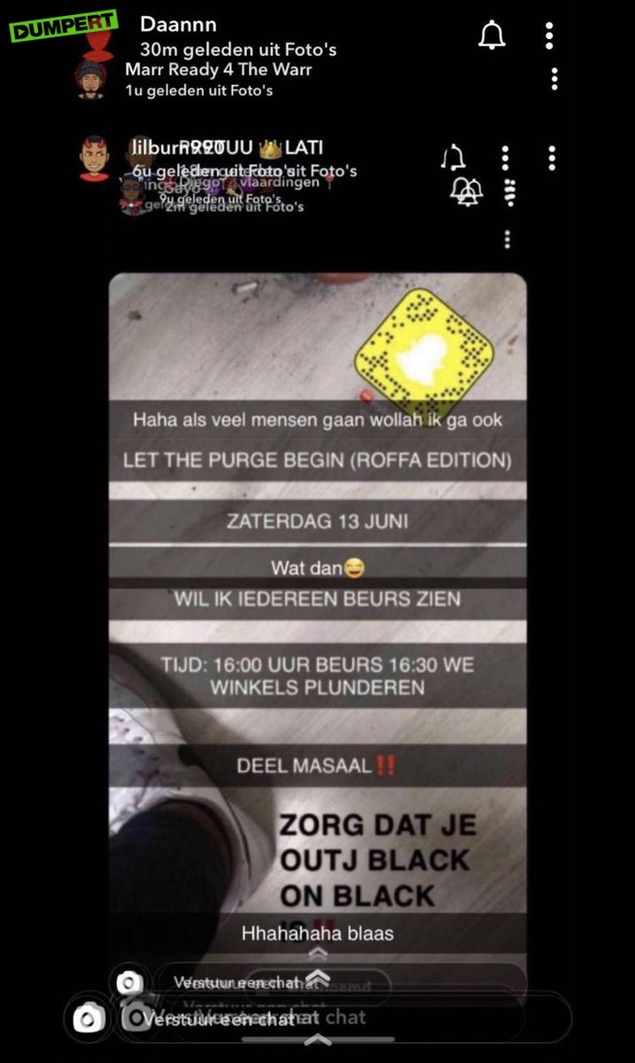 Oproep om Rotterdam te plunderen gaat los op Snapchat