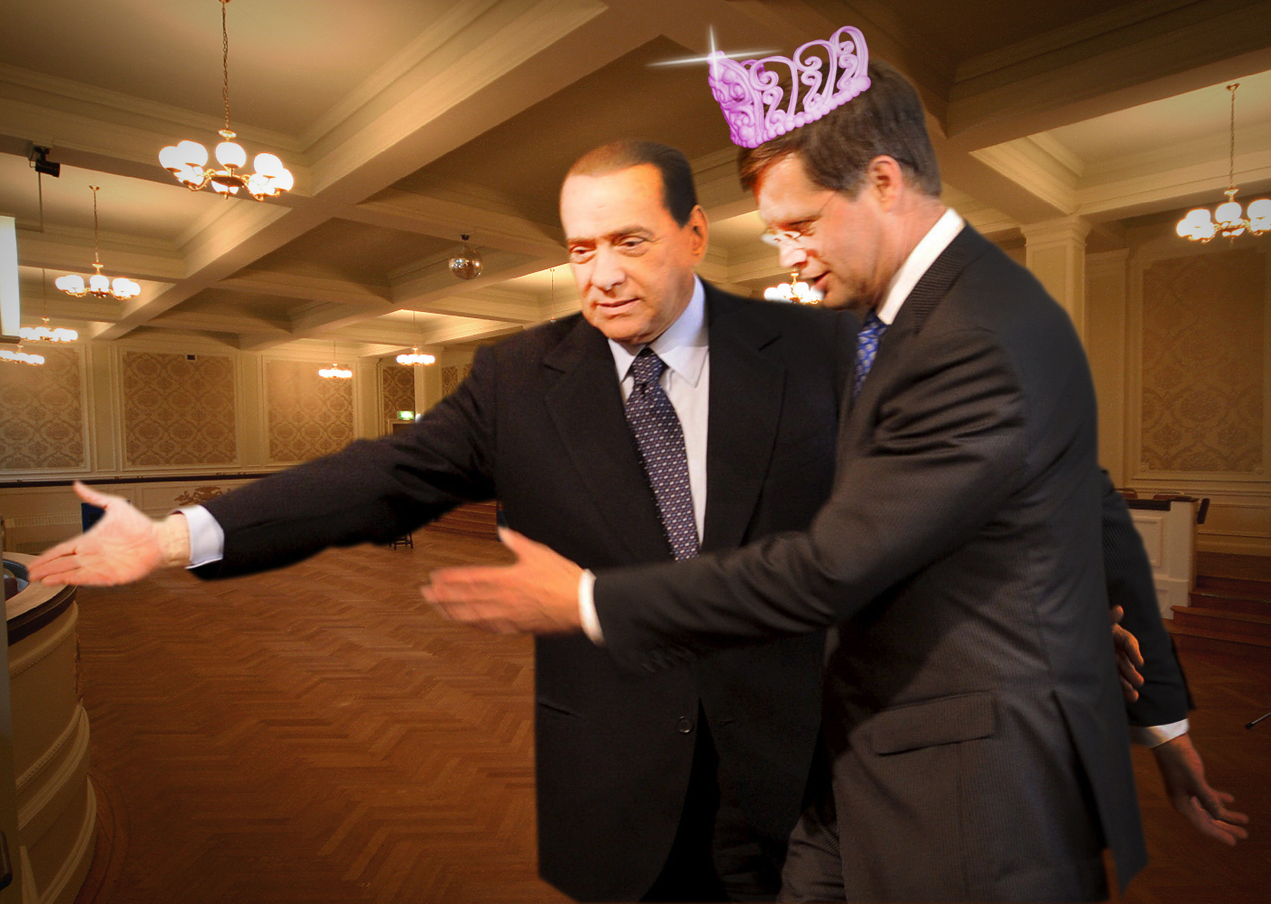 Balkie en Berlusconi in de balzaal