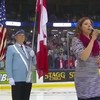 Meisje mag volkslied zingen voor vol stadion