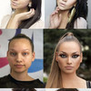 Strippers voor en na de make-up