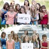 Meisjes doen smilies na