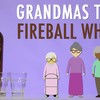 Oma's proberen Fireball whisky