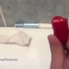 Chilipeper op een tampon