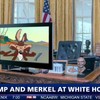 Trump en Merkel in het Witte Huis