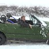 Sneeuwpop in je auto