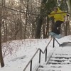 Snowboarder gaat plat