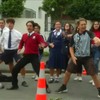 Studenten Christchurch doen Haka