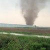 Dikke windhoos bij Belgische grens