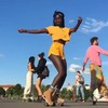 Dansmeisje op rollerskates
