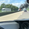 Vrachtwagen in vlammen langs snelweg Duitsland