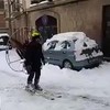 Spanjaarden gaan los door sneeuw