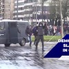 Demonstranten vechten tegen politie tijdens rellen in Eindhoven
