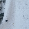 Stuitje stuiteren in de sneeuw