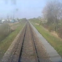 Wielrenner versus trein