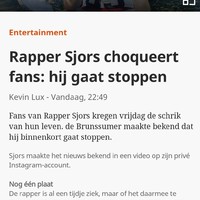 Rapper Sjors stopt!