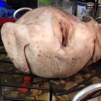 Kerstdiner, een kalkoen.