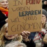 Harde taal bij de staking.