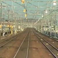 Illusie met snelheid in de trein