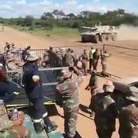 Tankje met koude bandjes in Zuid-Afrika