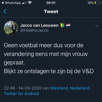 Geen voetbal meer