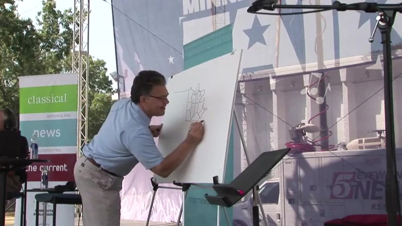 DUMPERT Senator Al Franken draws map of USA